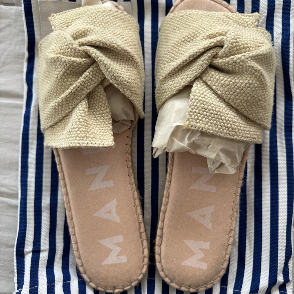 Manebi Cream Yucatan Knotted Women's Espadrille Sandals